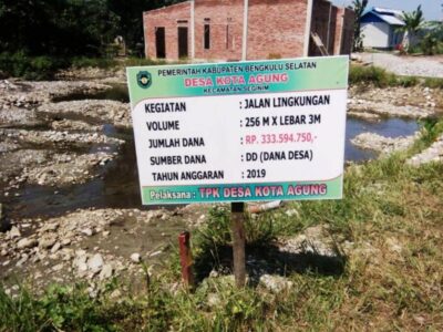 Pemdes Kota Agung Laksanakan Pembangunan Melalui ADD 2019