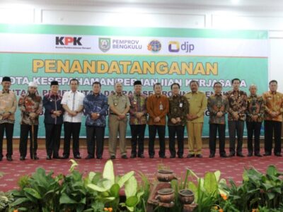 Pemda Se-Provinsi Bengkulu Bersama BPN dan Kanwil DPJ Tandatangani Nota Kesepahaman