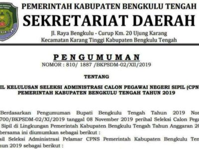Pemkab Benteng Umumkan Hasil Seleksi Administrasi CPNS 2019