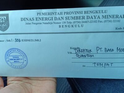 RKAB 2020 Disahkan, Bukti PT BMQ Milik Dinmar