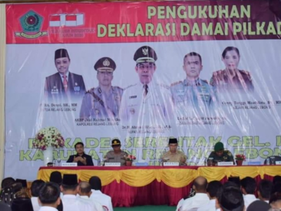 Pertama di Bengkulu, Pemkab Rejang Lebong Deklarasi Damai Pilkades 2020