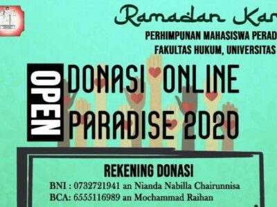 Peduli Sesama, Paradise FH UNIB Buka Donasi Online