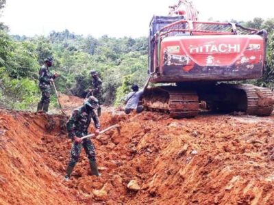 Satgas TMMD Kodim 0105/Abar Kebut Pembuatan Parit