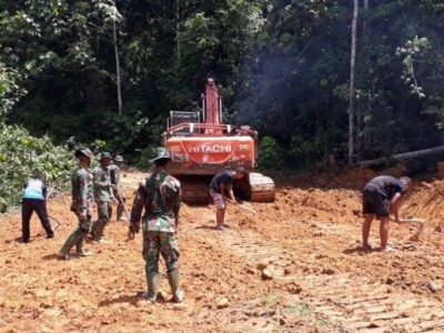 Satgas TMMD Kodim 0105/Abar Terus Kebut Pengerjaan Jalan dan Box Culvert