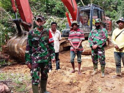 Dansatgas TMMD Kodim 0105/Abar Tinjau Penerobosan Jalan