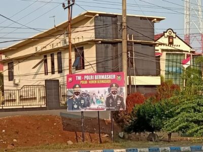 Pasang Ratusan Spanduk, Polda Bengkulu Kampanyekan Penggunaan Masker