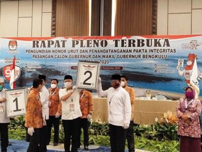 Hasil Undian Nomor Urut Paslon Pilkada Bengkulu