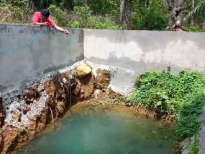 Proyek Galian Sumur Desa Padang Mumpo Terindikasi Kurang Volume