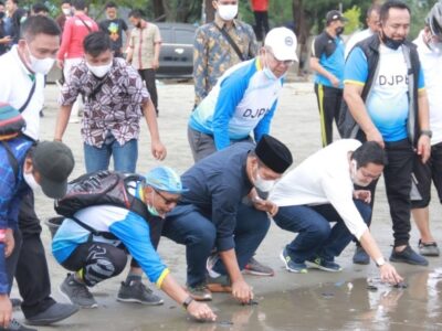 Peringati Hari Oeang Ke-74, Kanwil DJPB Bengkulu Gelar Pelepasan Penyu