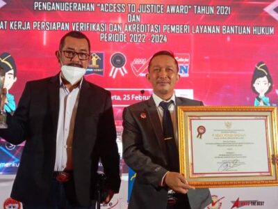 Masuk Nominasi Terbaik se-Indonesia, YLBH Bhakti Keadilan Raih Penghargaan dari Menkumham
