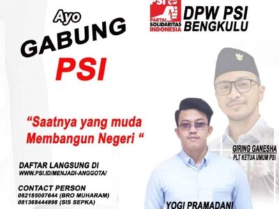 DPW PSI Bengkulu Buka Pendaftaran Calon Ketua DPD untuk 10 Kabupaten/Kota