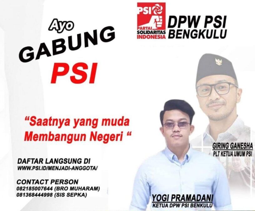 DPW PSI Bengkulu Buka Pendaftaran Calon Ketua DPD untuk 10 Kabupaten/Kota