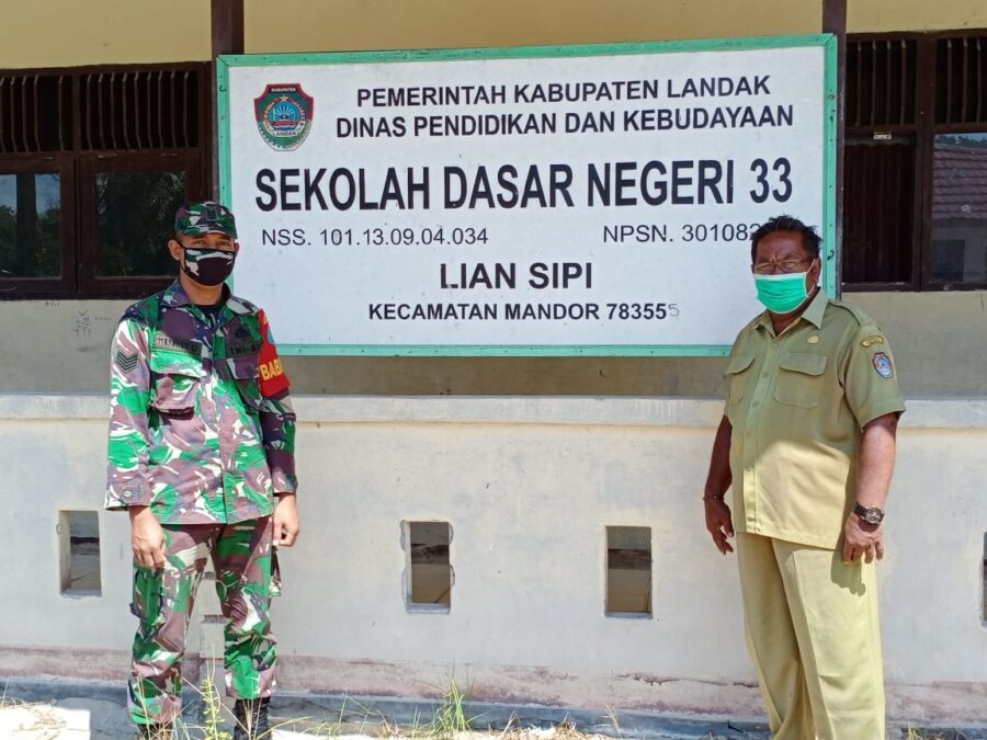 Demi Cegah Covid-19, Babinsa Sosialisasikan Protokol Kesehatan ke Para Pelajar SD