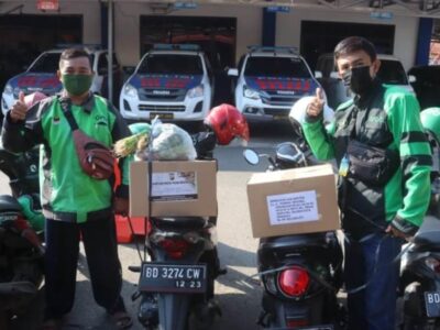 Ojol Ketiban Rezeki, Antar Paket Sembako Milik Polda Bengkulu