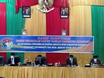 DPRD Mukomuko Gelar Paripurna PAW, Tabrani Gantikan Almarhum Busril