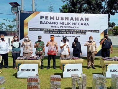 Bea Cukai Bengkulu Musnahkan Barang Sitaan Senilai Rp 1,6 Miliar