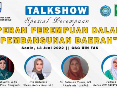 Senin Besok, Talk Show Spesial Perempuan Hadir di UINFAS Bengkulu
