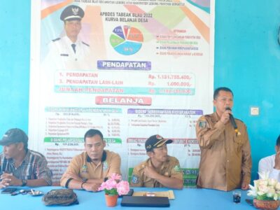 Pemdes Tabeak Blau Laksanakan Monev Kegiatan Desa Tahun 2022