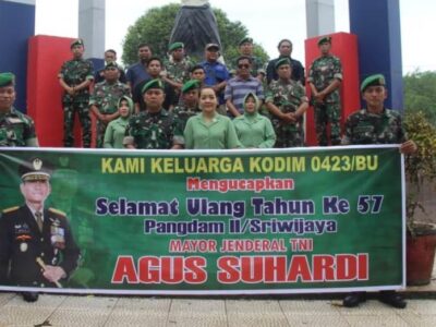 Libatkan Insan Pers, Dandim 0423 BU Ucapkan Selamat HUT ke Pangdam Sriwijaya