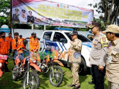 Siaga Bencana, Bupati Hidayat Pimpin Apel Gelar Pasukan