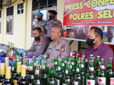 Polres Seluma Amankan Ratusan Botol Miras dalam Ops Pekat