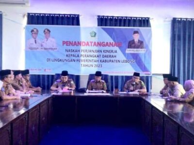 Pemkab Lebong Gelar Penandatanganan Perjanjian Kinerja Tahun 2023