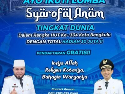 Pemkot Bengkulu Siapkan 30 Juta untuk Hadiah Lomba Sarafal Anam