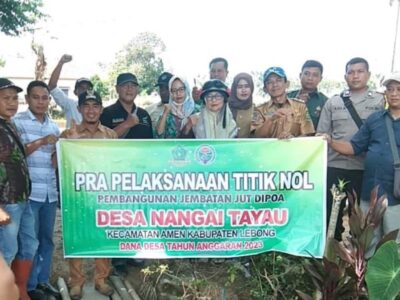 Pemdes Nangai Tayau Laksanakan Titik Nol Pembangunan Jembatan JUT