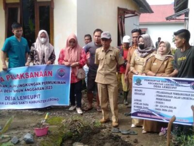 Pemdes Lemeupit Gelar Titik Nol Pembangunan Jalan Pemukiman Dusun I