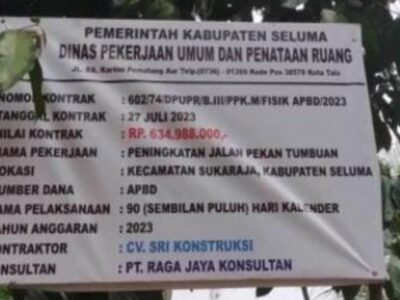 CV Sri Kontruksi Bantah Kerjakan Proyek Tidak Sesuai Spesifikasi
