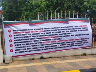 Penolakan Warnai Pelantikan Penjabat Wali Kota Bengkulu
