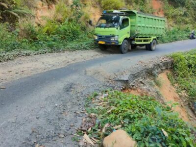 Titik Longsor Jalan Desa Napal Jungur Kian Memprihatinkan