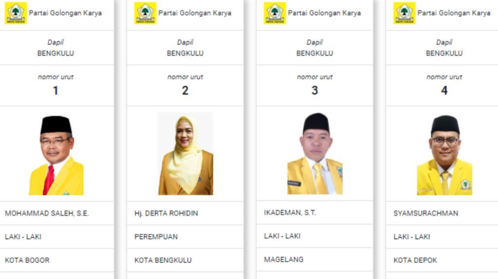 Targetkan 2 Kursi, Ini Daftar Nama Caleg Golkar Bengkulu untuk DPR RI