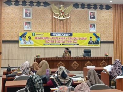 Tingkatkan SAKIP, Pemprov Bengkulu Gelar Workshop Penyusunan Pelaporan Kinerja OPD
