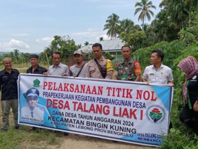 Pemdes Talang Leak I Laksanakan Titik Nol Pembangunan Irigasi