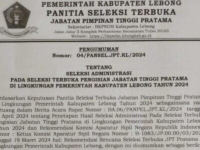 Ini Daftar Peserta JPTP Lebong Lolos Seleksi Administrasi