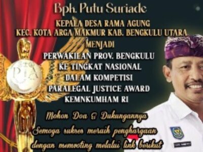 Kades Rama Agung Lolos Seleksi Ajang Paralegal Justice Award 2024