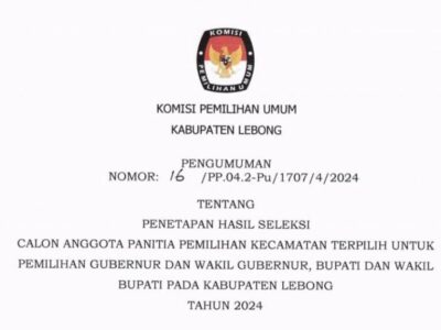 KPU Lebong Umumkan Hasil Seleksi PPK Pemilu 2024