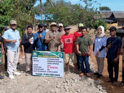 Pemdes Sumber Harapan Prioritaskan Anggaran DD 2024 Bangun Jalan Sentra Pertanian