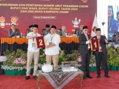 Nomor Urut Paslon Pilkada Seluma: Teddy-Gustianto 1,  Erwin-Jonaidi 2