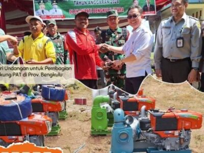Bengkulu Utara Terima Bantuan Pompa dari Kementerian Pertanian