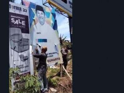 Paling Tertib, Tim Benny Suharto Turunkan Alat Peraga Sosialisasi