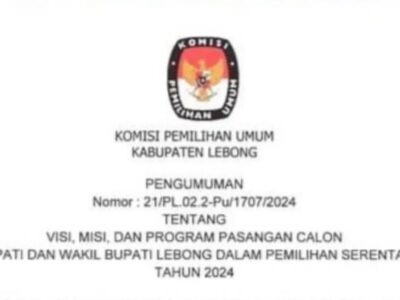 KPU Lebong Umumkan Visi-Misi Balon Bupati dan Wakil Bupati