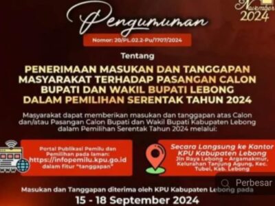 KPU Lebong Umumkan Masa Tanggapan Bakal Calon Bupati dan Wabup