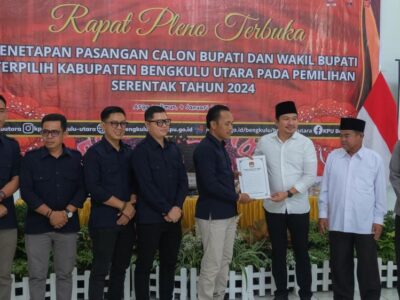 KPU Tetapkan Arie-Sumarno Bupati dan Wakil Bupati Terpilih Bengkulu Utara